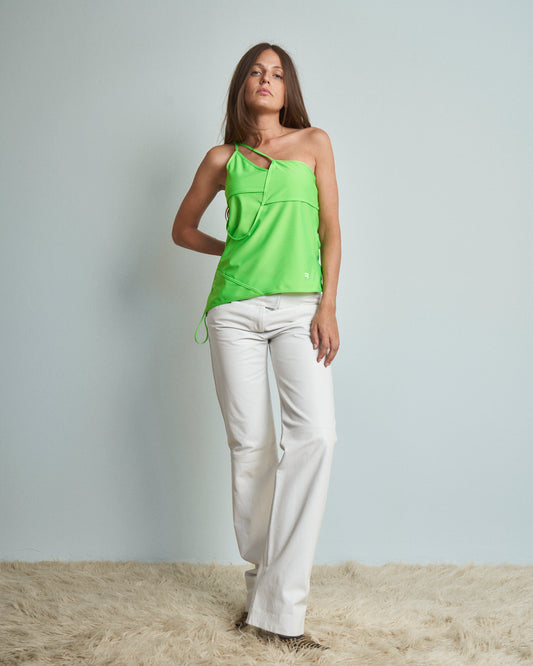 Pantalone Antonio Berardi in pelle bianco foderato