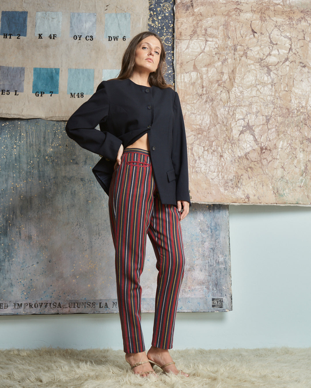 Pantalone a righe vintage