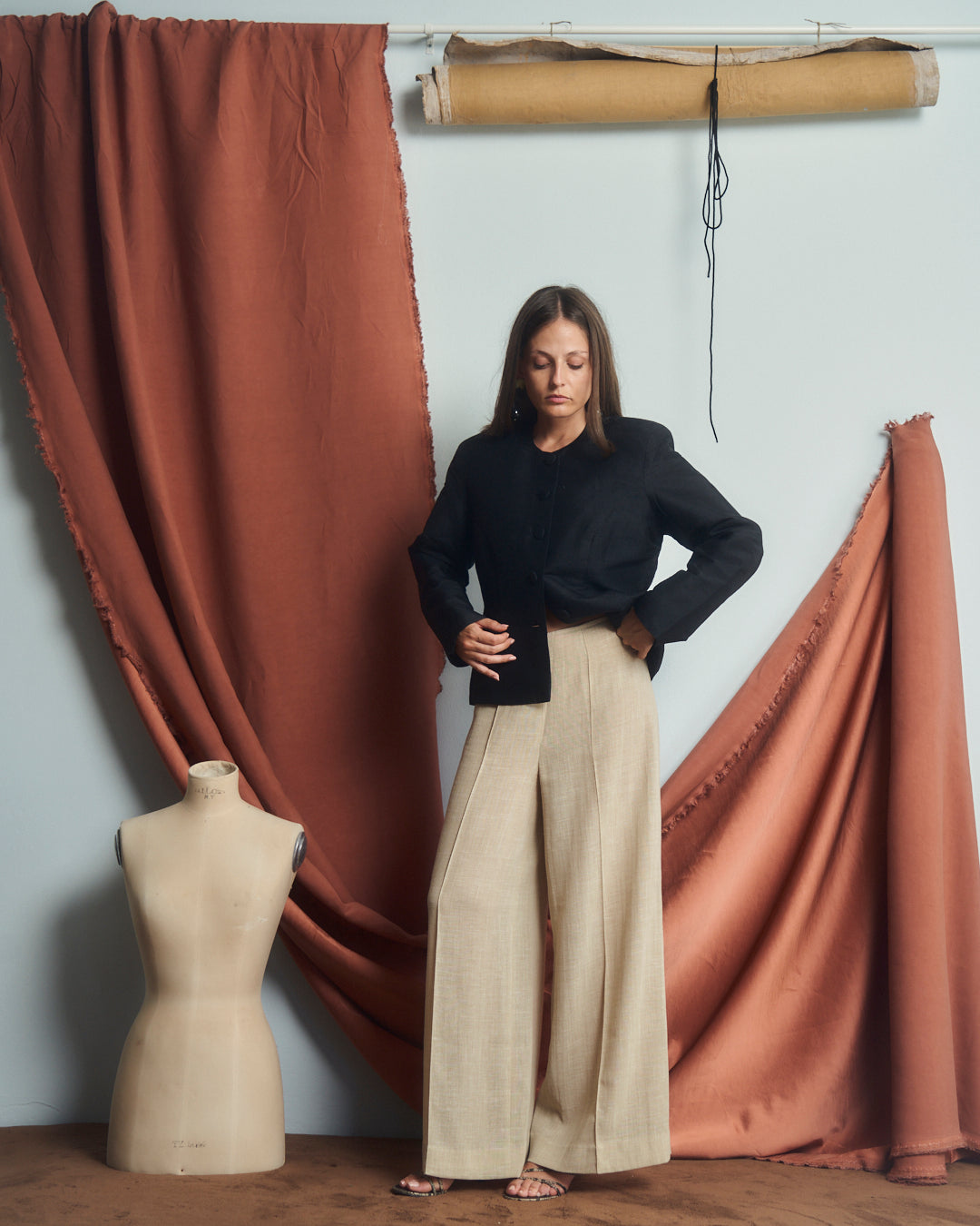Pantaloni Fendi anni 90 gambe ampie