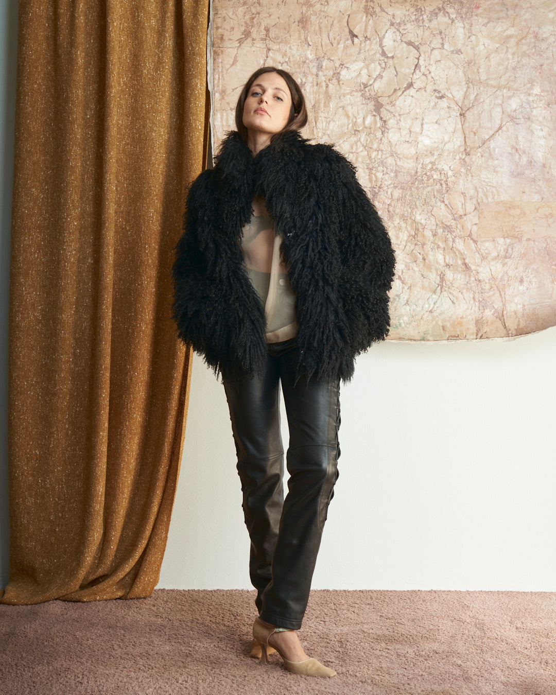 Mongolia corto shearling sfoderato