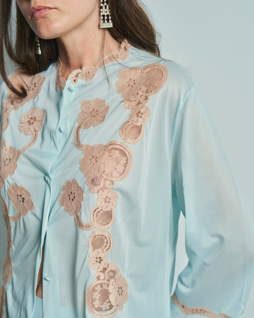 Pigiama anni 60 in rayon jersey e pizzo