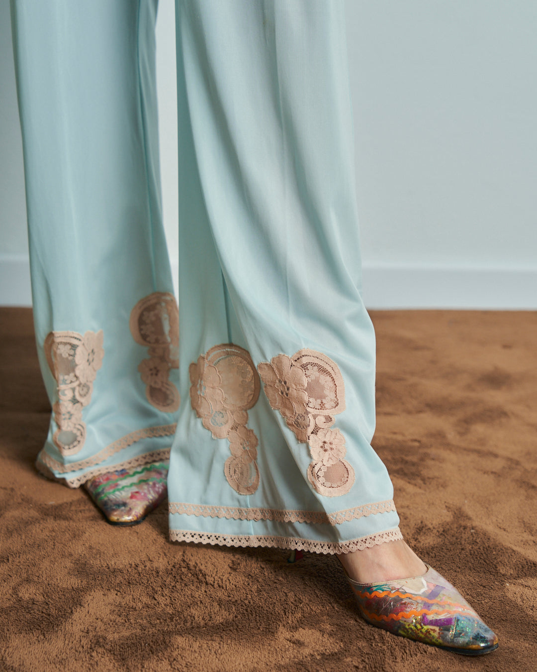 Pigiama anni 60 in rayon jersey e pizzo
