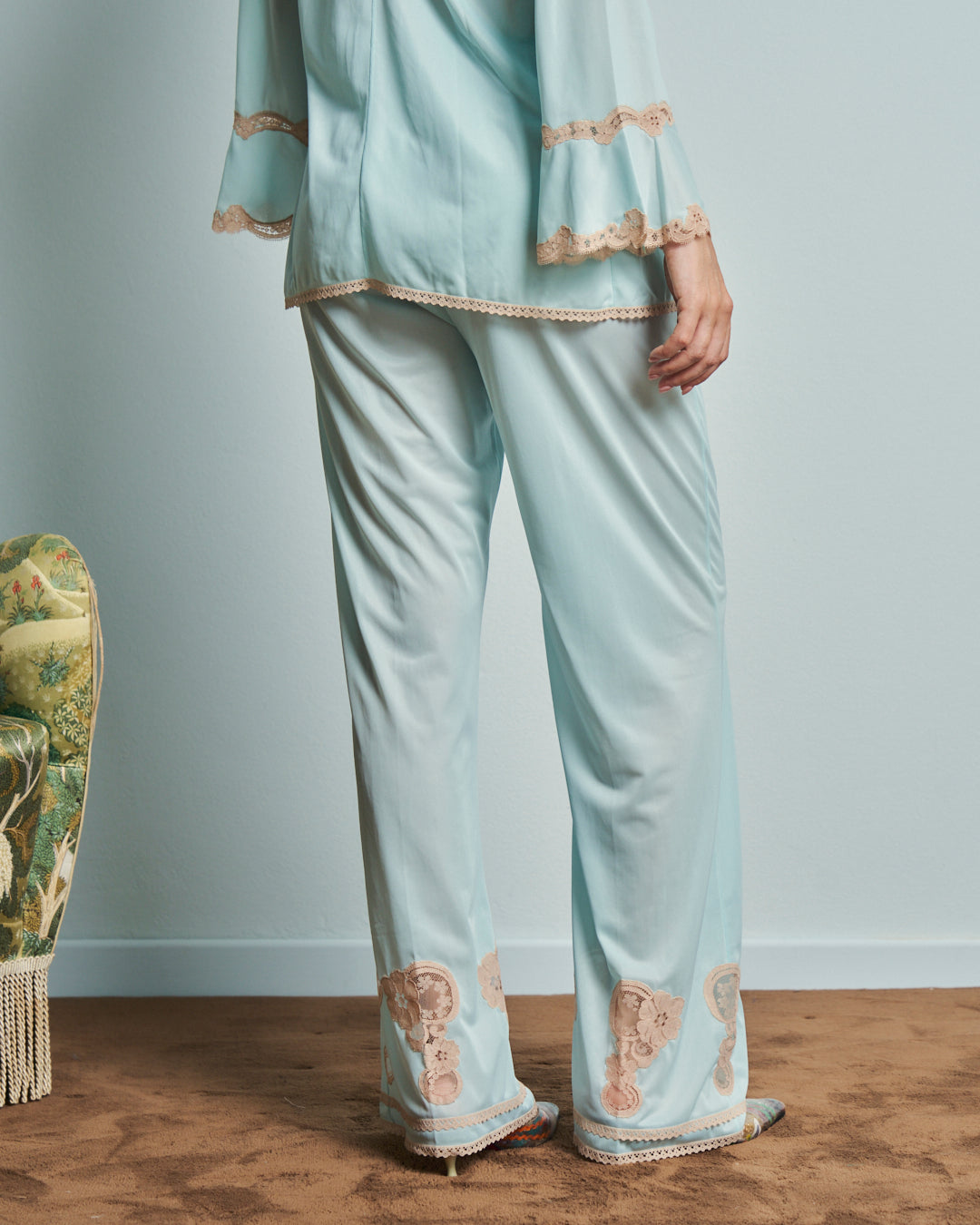 Pigiama anni 60 in rayon jersey e pizzo