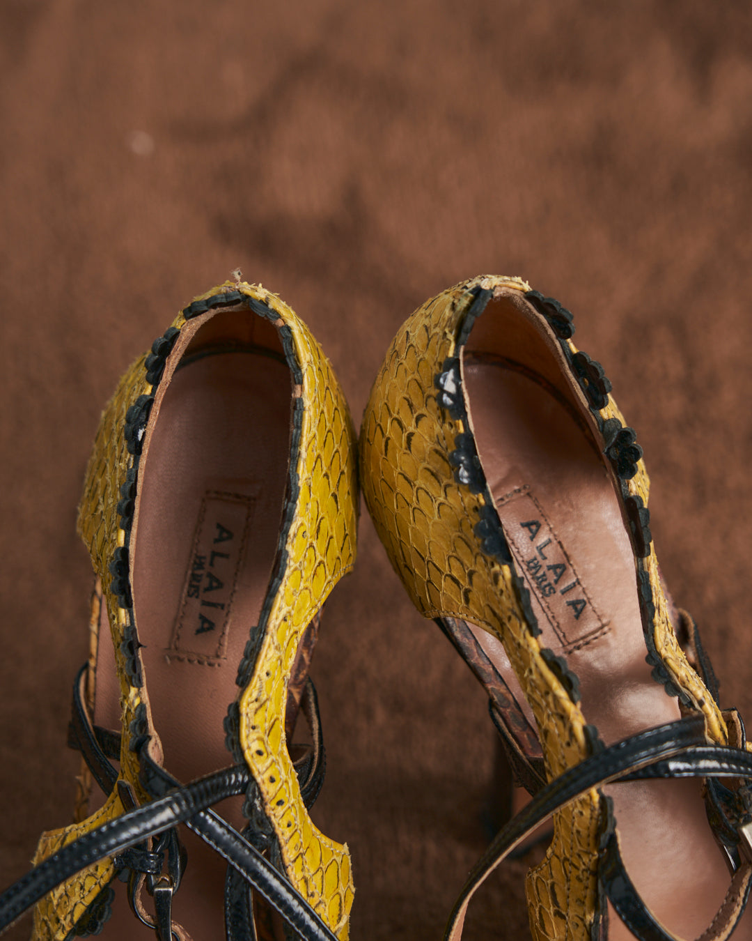 Decollete in pitone e vernice Alaia