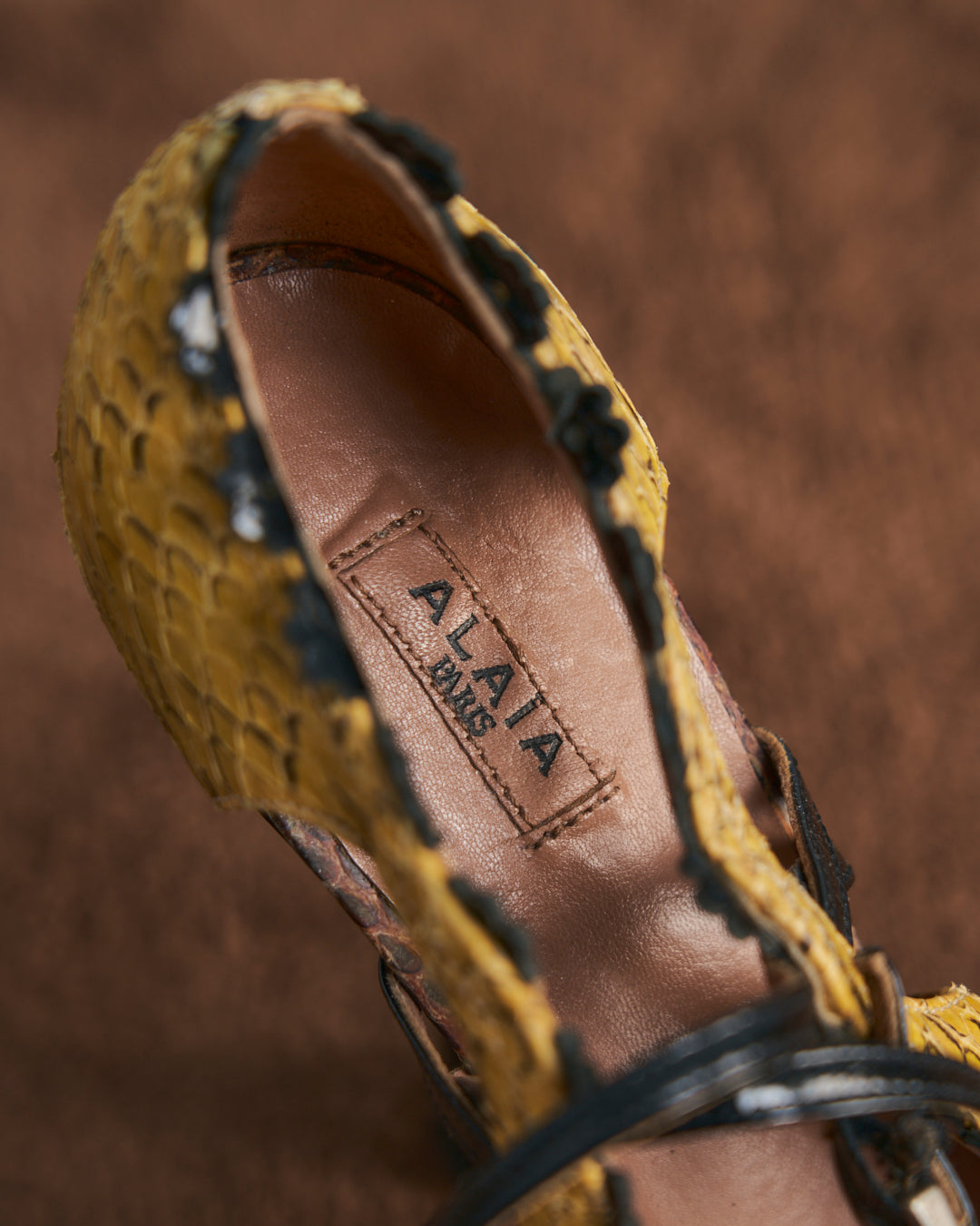 Decollete in pitone e vernice Alaia