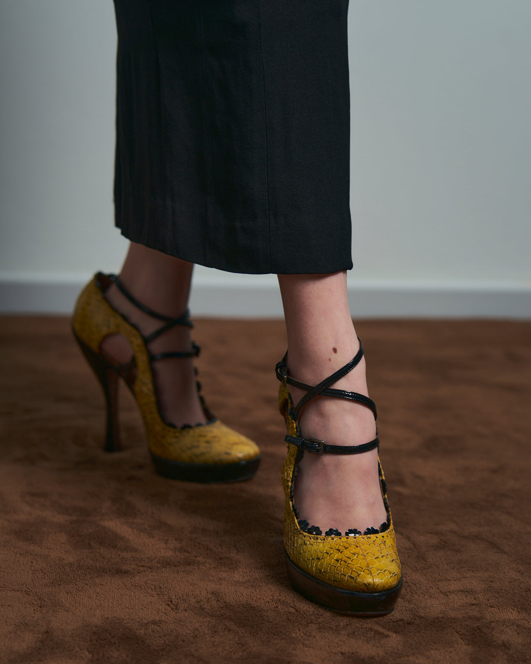 Decollete in pitone e vernice Alaia