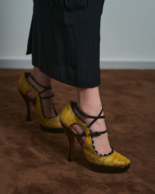 Decollete in pitone e vernice Alaia