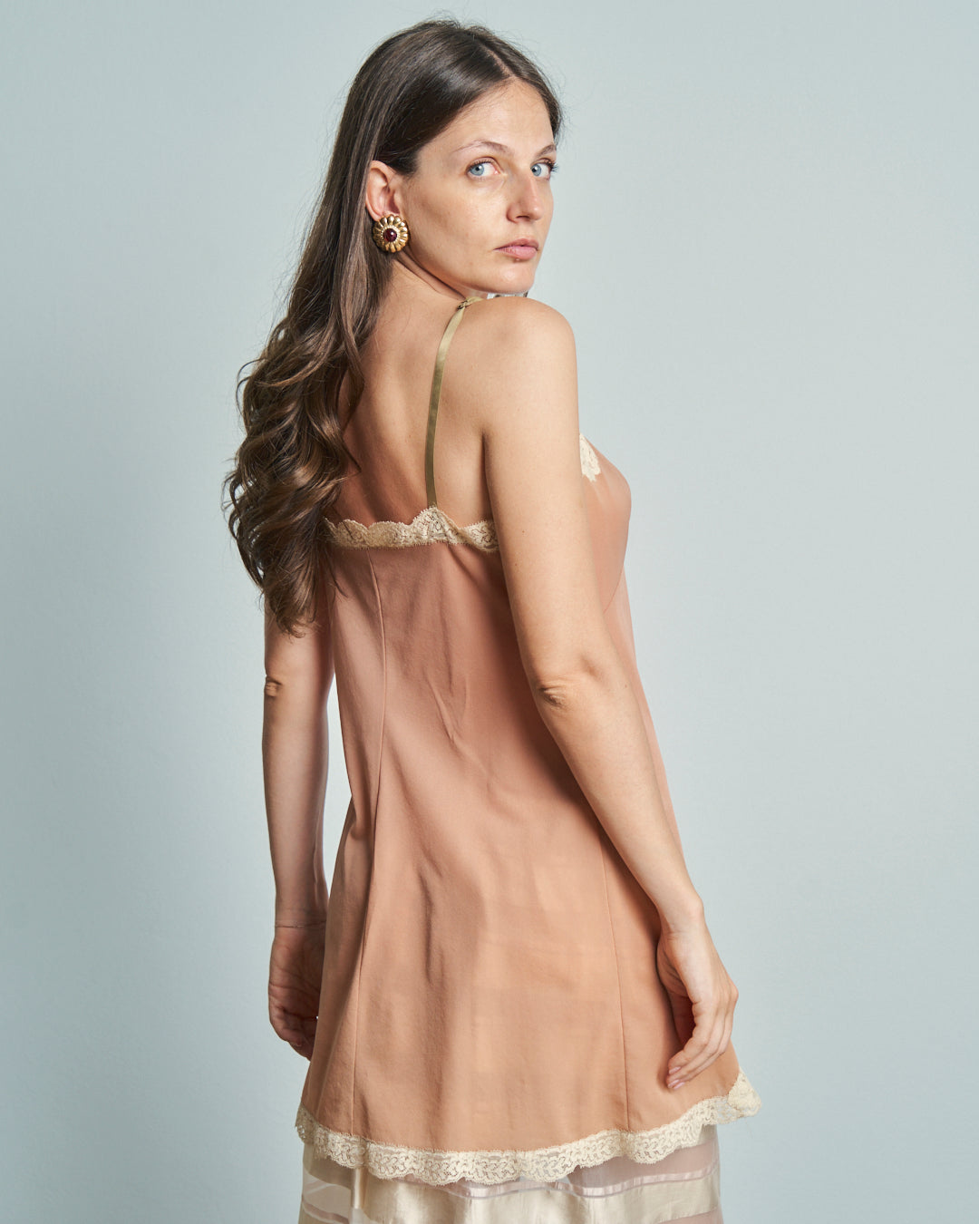 Sottoveste anni 50 in rayon e pizzo