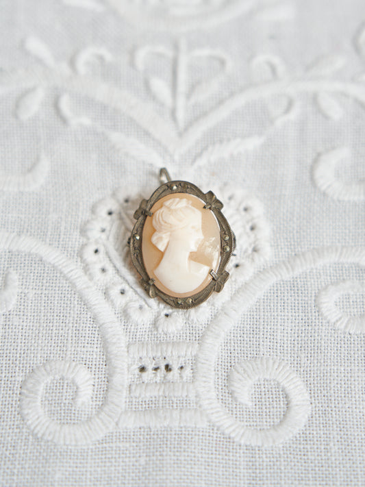 Spilla in argento 925 con cammeo vintage pendente liberty