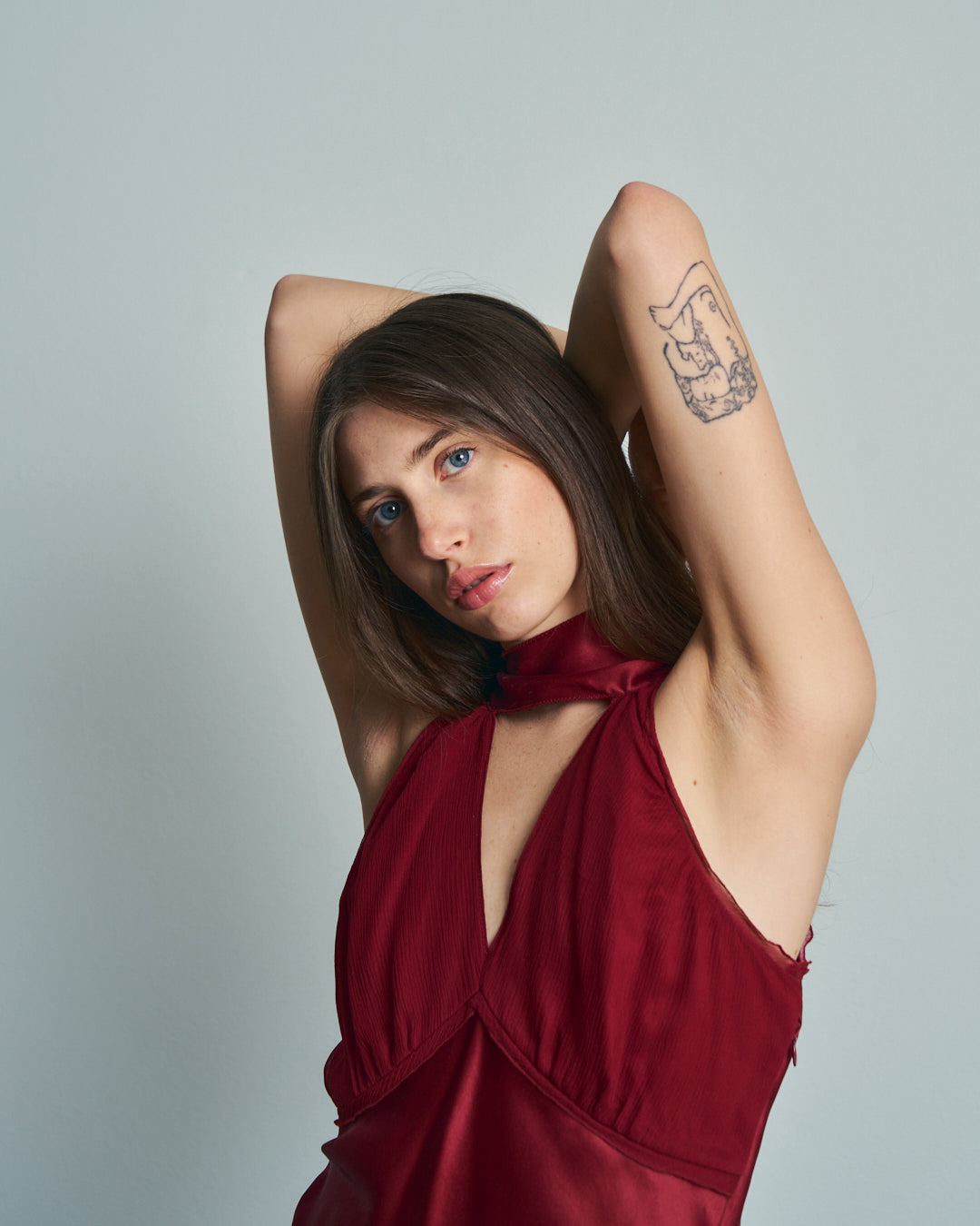 Top in seta burgundy anni 2000