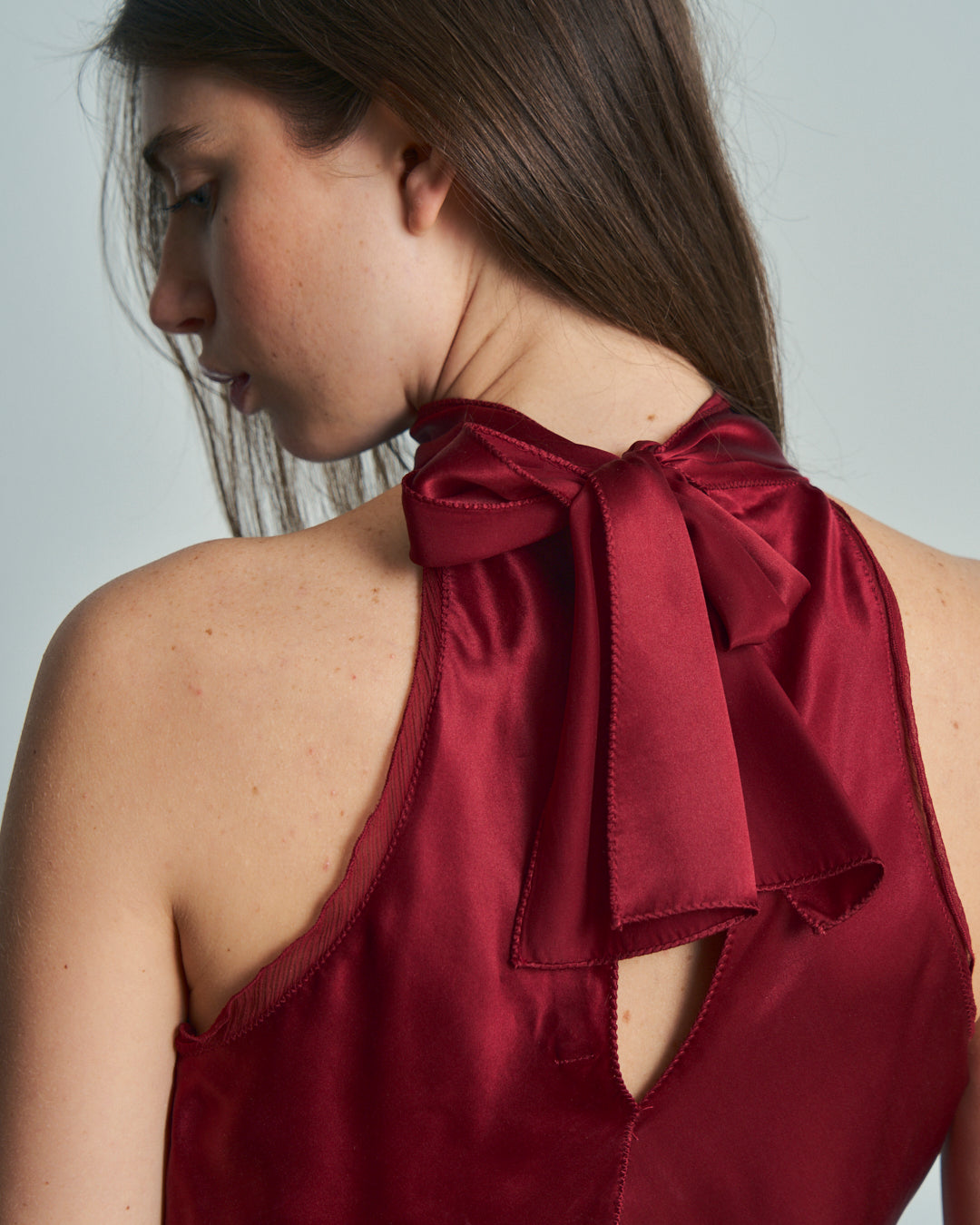 Top in seta burgundy anni 2000