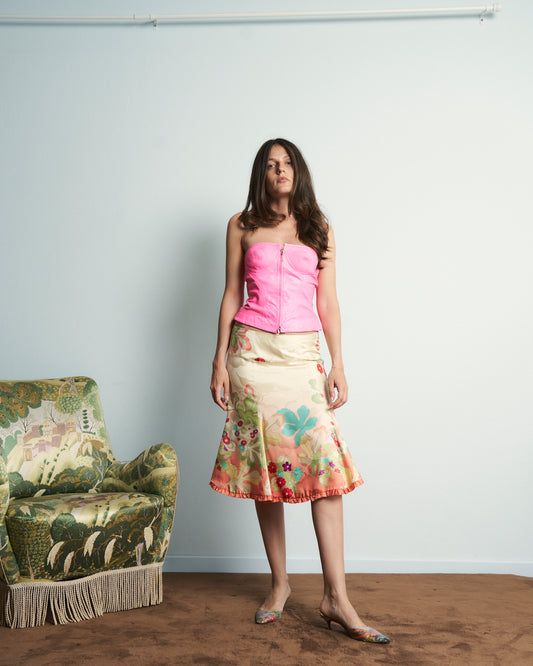 Top in pelle a bustino Antonio Berardi anni 2000