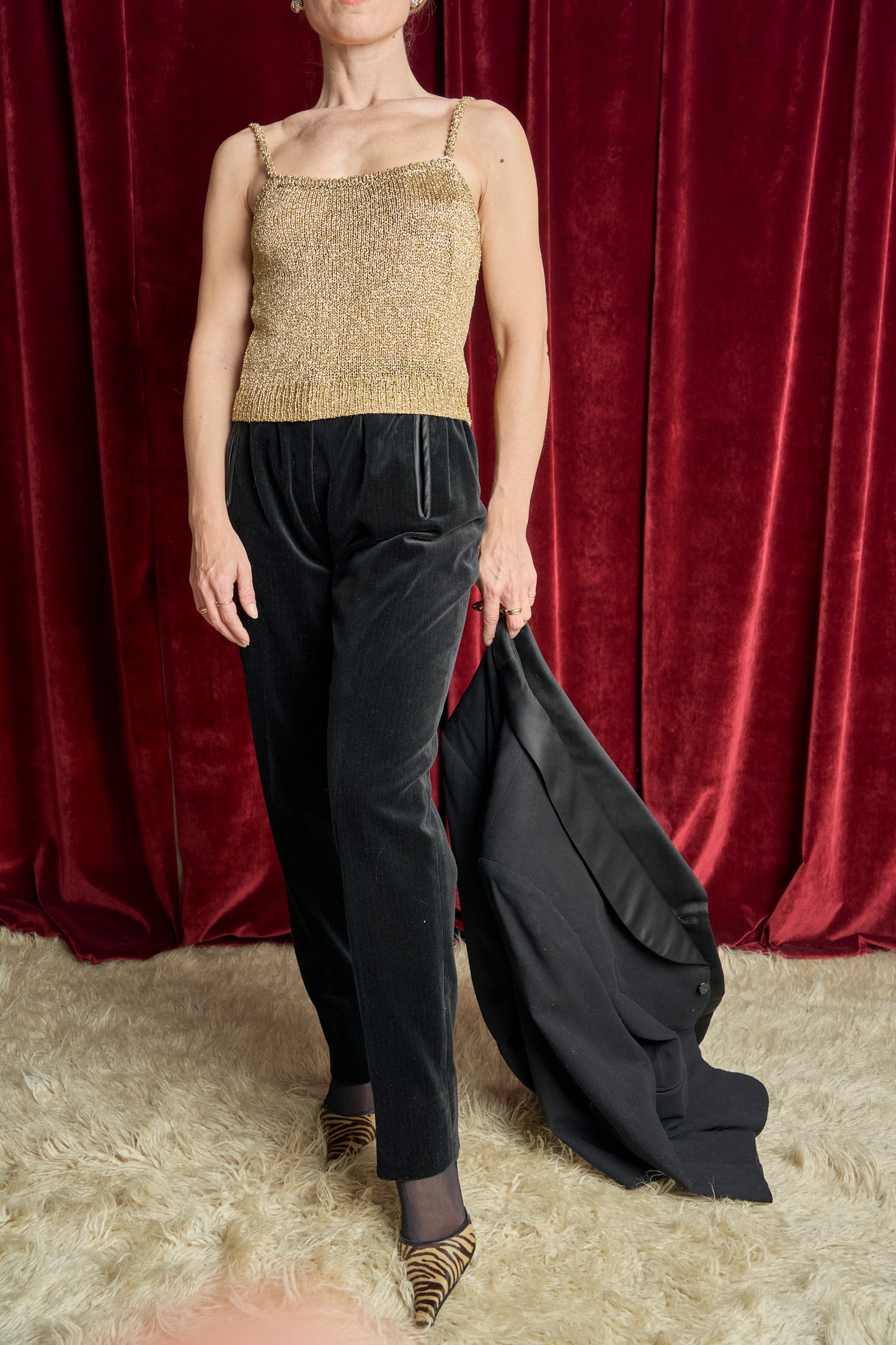 Top in maglia oro
