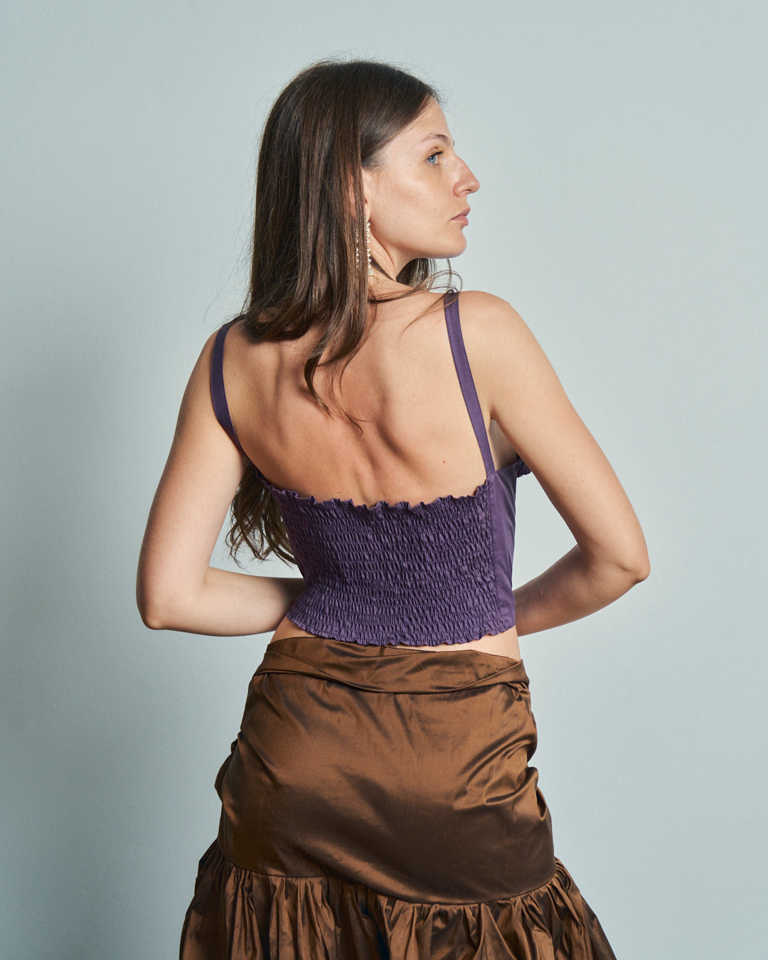 Top corto con rouches